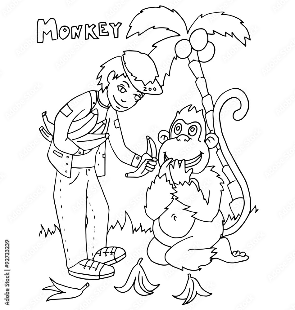 Fototapeta premium the children with animal zodiac and china horoscope hand drawing outline for coloring isolated on the white background.