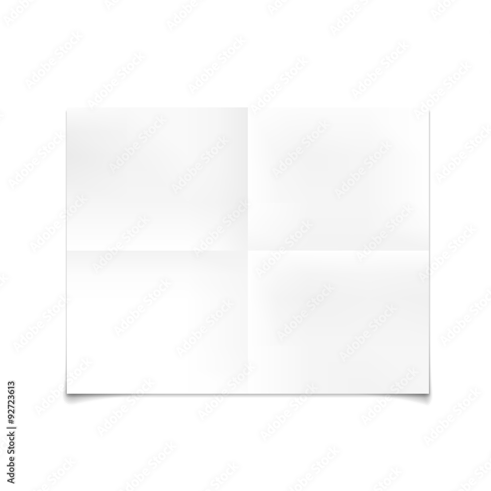 Folded paper mockup card isolated on white background Folded paper mockup card isolated on white background