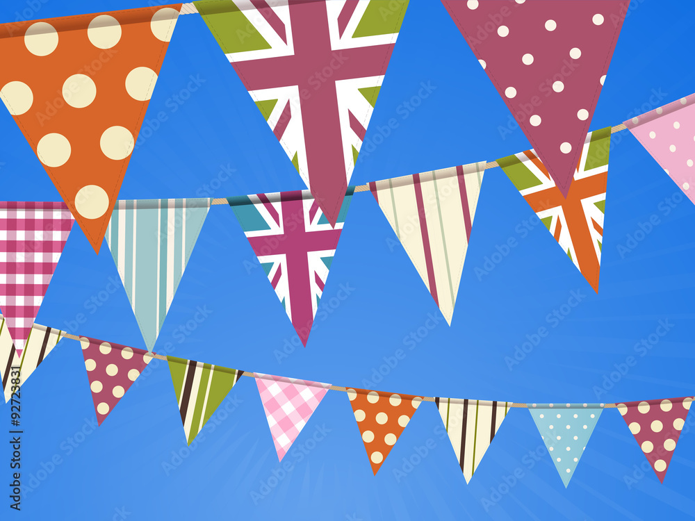 Fototapeta premium Bunting on blue sky