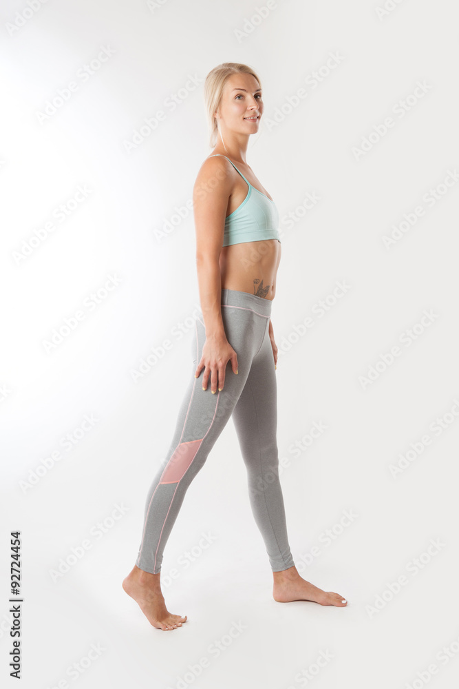 Sport fitness woman on the isolated over white background. Sport fitness woman on the isolated over white background.