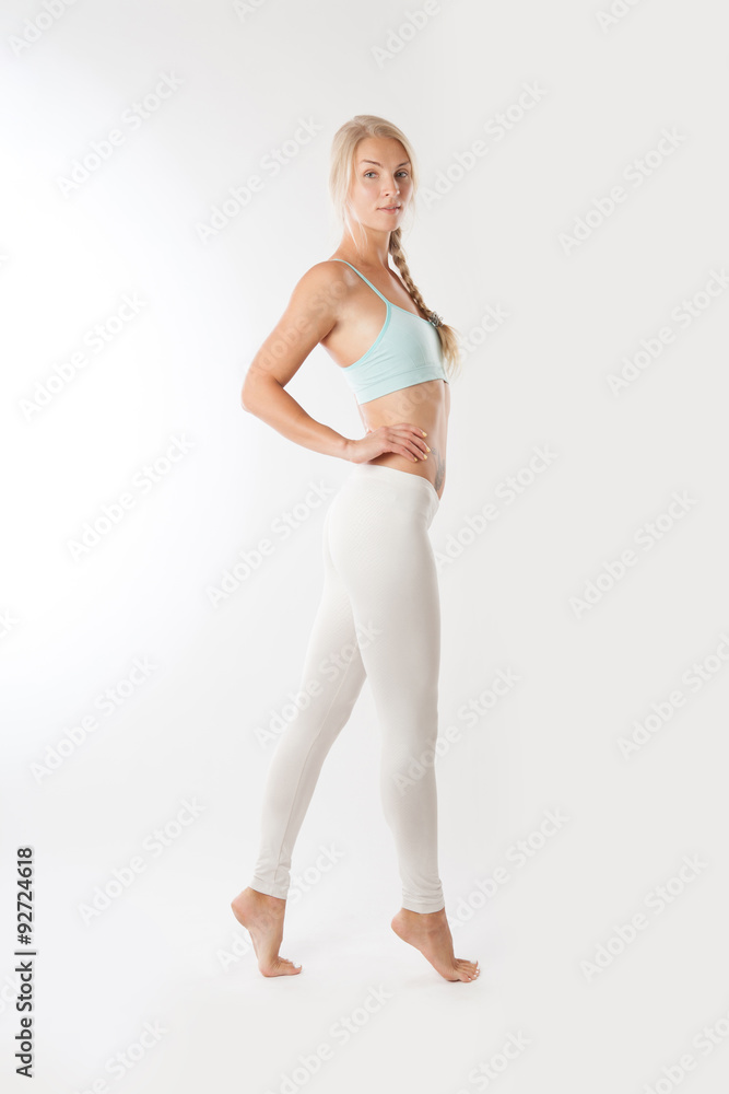 Sport fitness woman on the isolated over white background. Sport fitness woman on the isolated over white background.