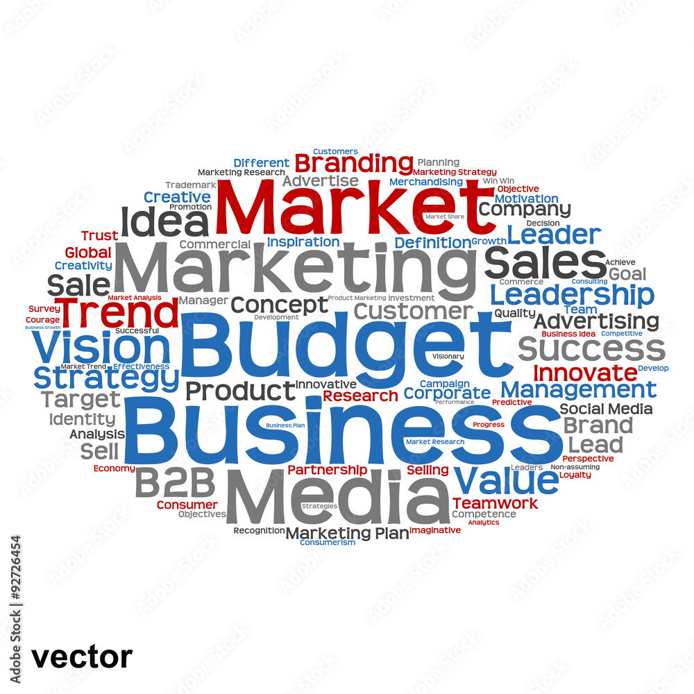 Vector conceptual business marketing word cloud Vector conceptual business marketing word cloud