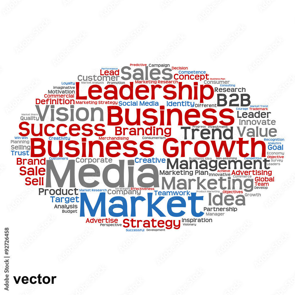 Vector conceptual business marketing word cloud Vector conceptual business marketing word cloud