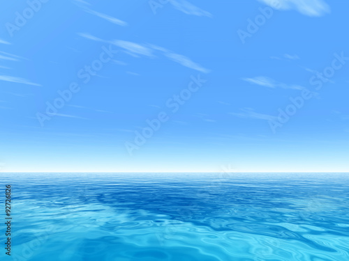 Conceptual blue sea or ocean water with sky © high_resolution