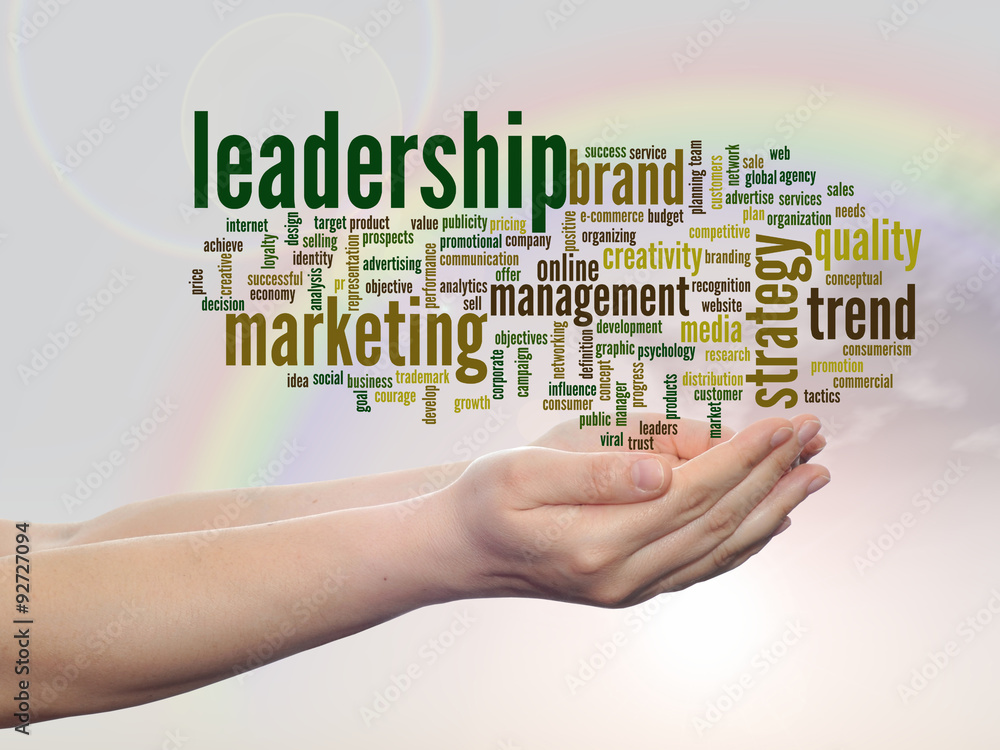 Conceptual business word cloud over rainbow Conceptual business word cloud over rainbow