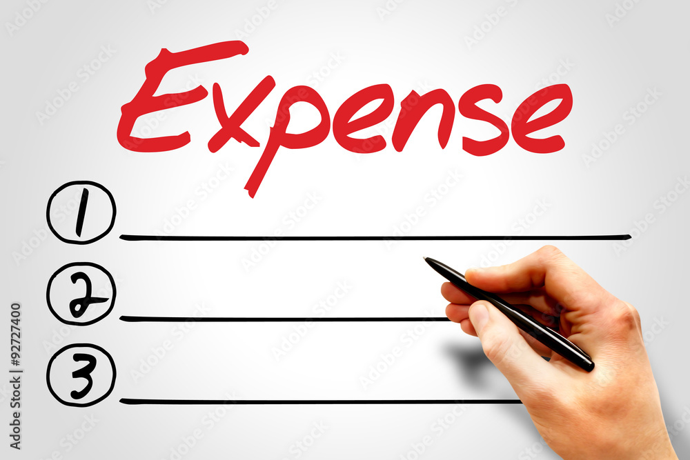 Expense blank list, business concept Expense blank list, business concept