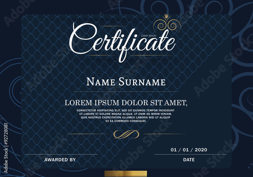 Certificate of achievement frame design template