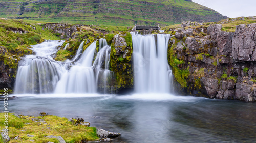 Waterfall at Kirkjufell mountain  Iceland