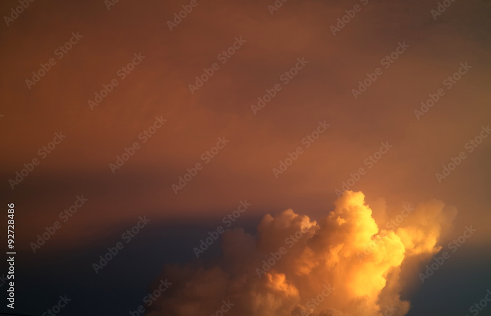 Orange sky and cloud