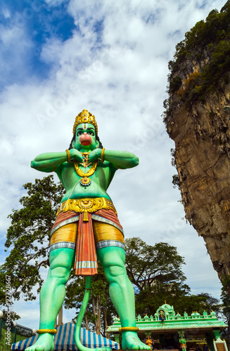 Hanuman statue Hindu god Batu Caves's Kuala Lumpur Malaysia.