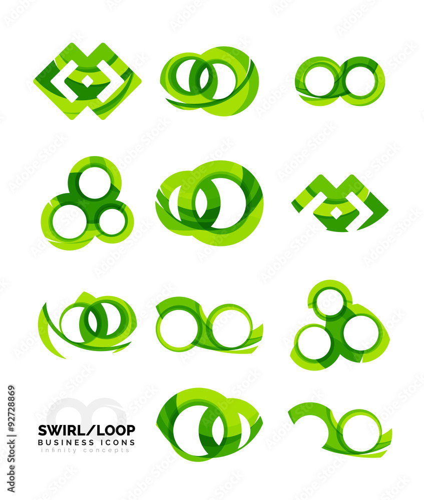 Set of infinity concepts, loop logo designs Set of infinity concepts, loop logo designs