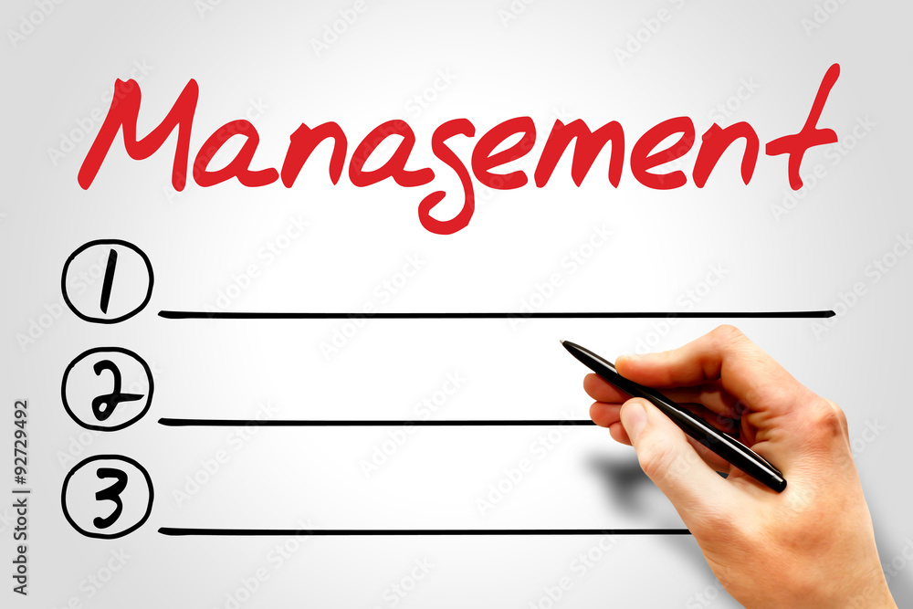 MANAGEMENT blank list, business concept MANAGEMENT blank list, business concept