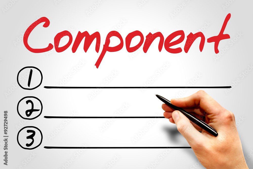 Component blank list, business concept Component blank list, business concept