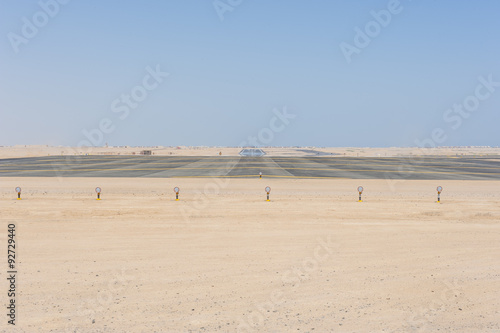 Slika na platnu Approach lights at an airport runway