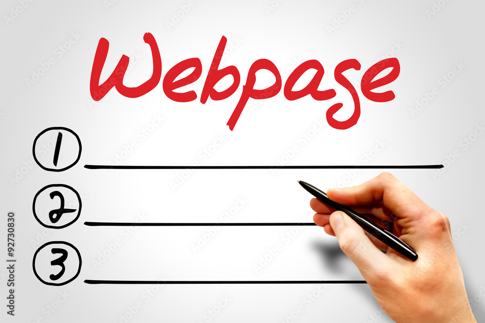 Webpage blank list, business concept Webpage blank list, business concept