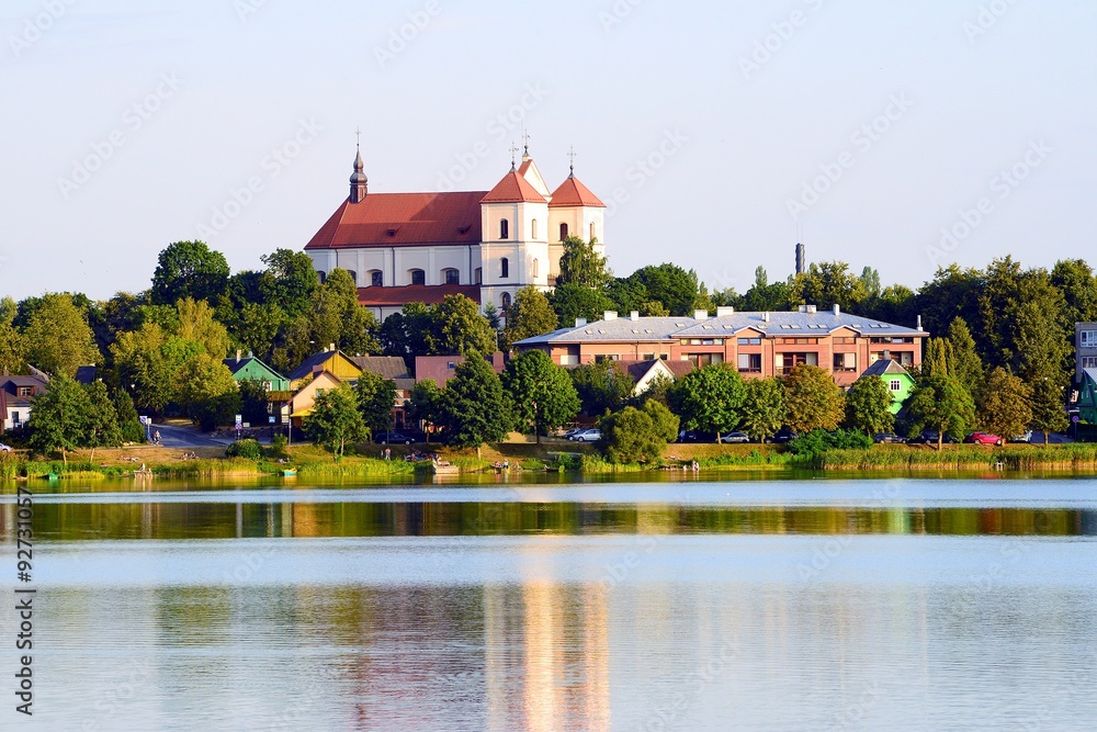 Galves lake,Trakai old city old houses view