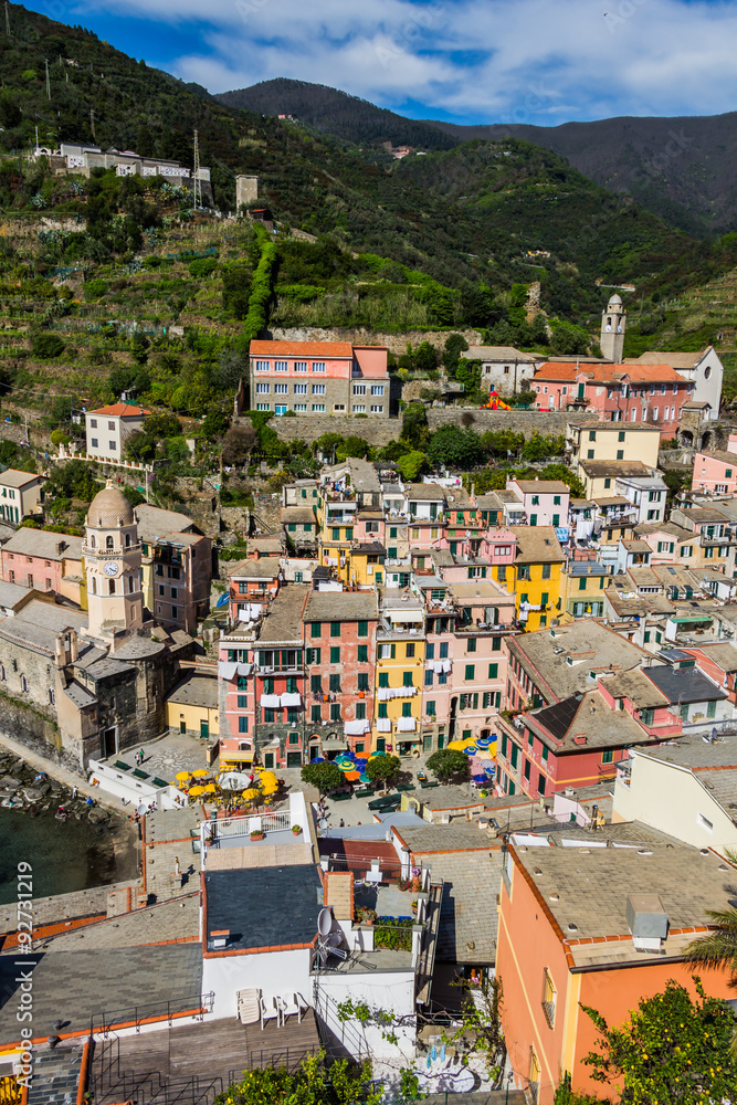 Beautiful Vernazza village in Cinque Terre National Park, Italy.