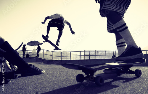Skateboarder Jumping