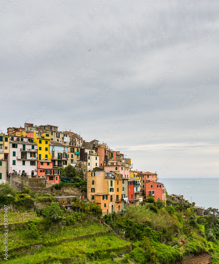 Beautiful landscape of Cinque Terre village, Corniglia, Italy.