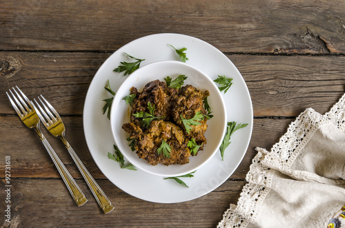 Rolls of zucchini with feta and walnuts and chicken by Gordon Ramsay  