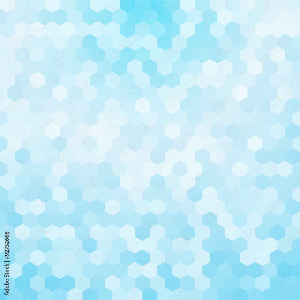 light blue hexagon background