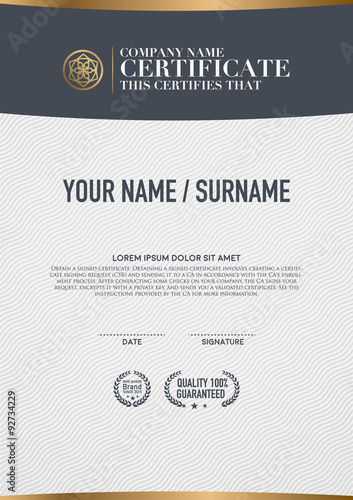 Vector certificate template.