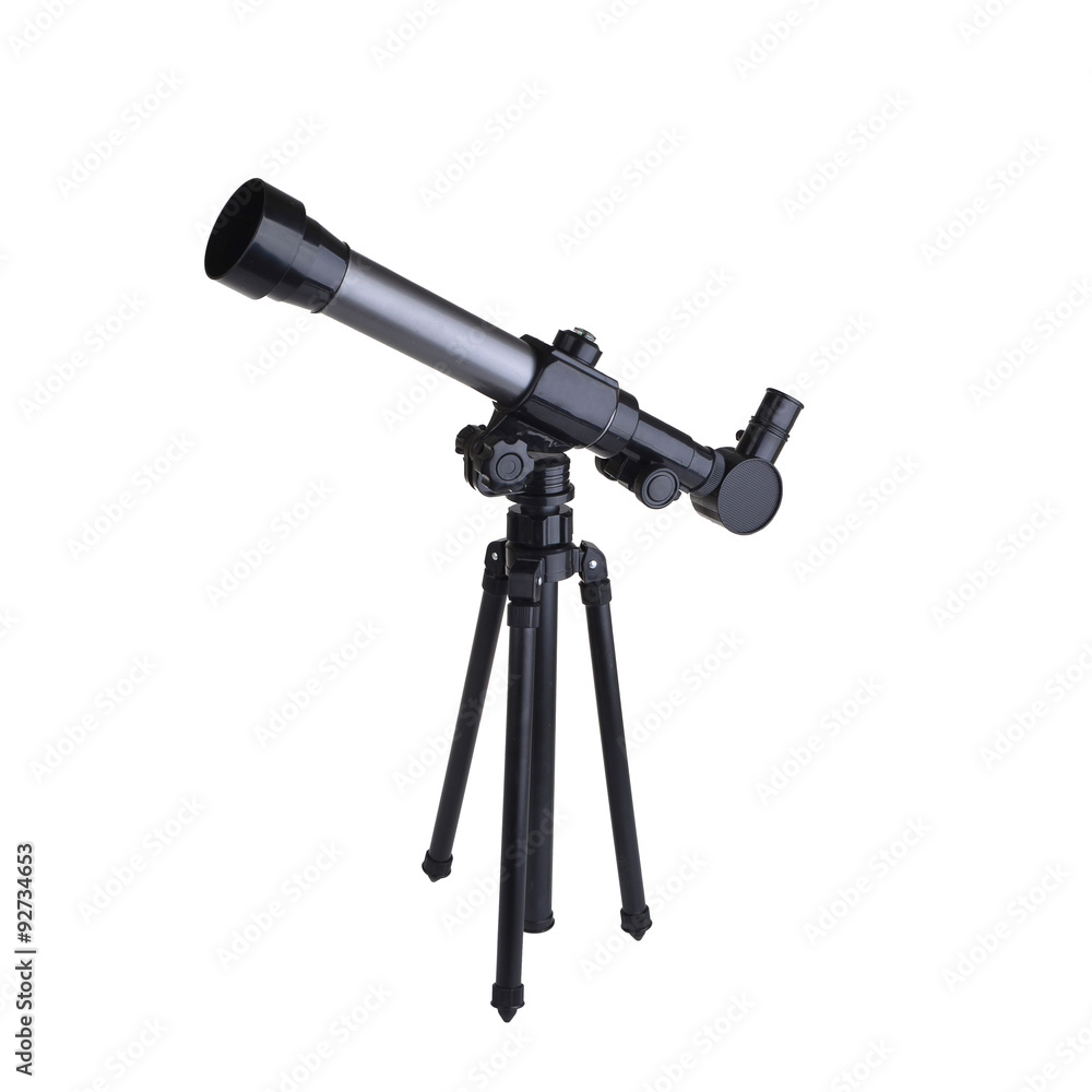 black telescope on a white isolated background black telescope on a white isolated background