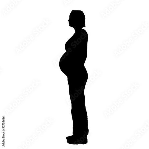 Vector silhouette of a pregnant woman.