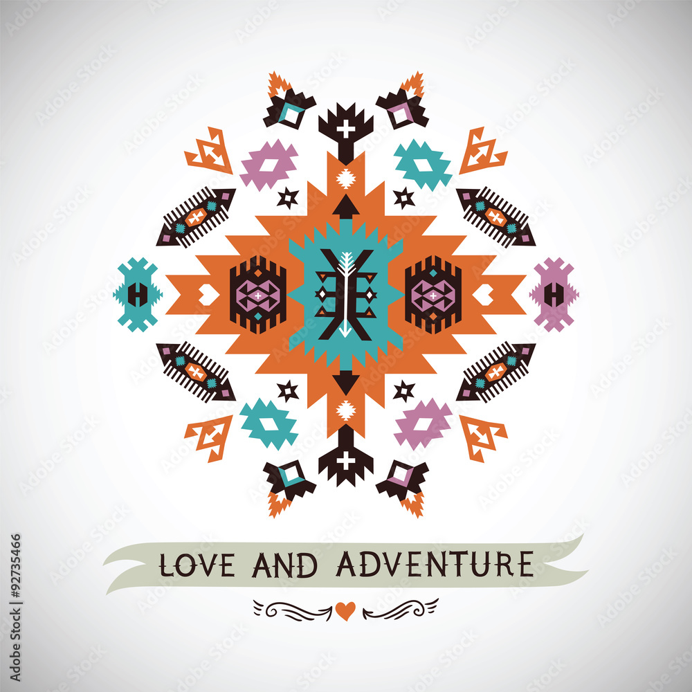 Colorful fashion element in ethnic style Colorful fashion element in ethnic style