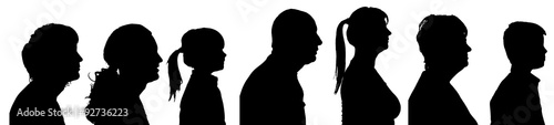 Vector silhouette profile of people.