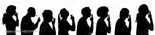 Vector silhouette profile of people.