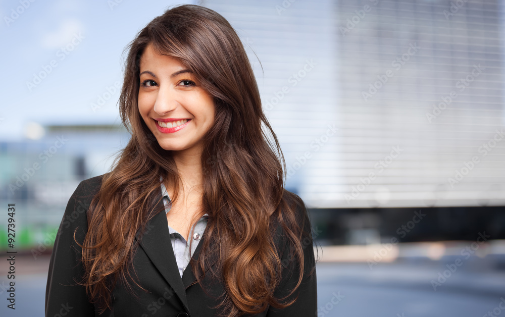 Smiling female manager outdoor Smiling female manager outdoor