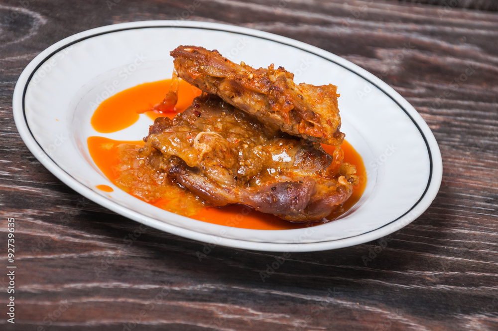 Chicken fillet in spicy sauce Chicken fillet in spicy sauce