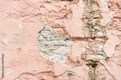 Closeup of a broken wall