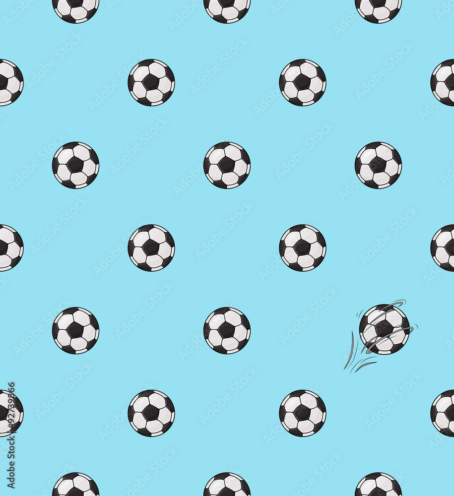 Soccer ball isolated on a blue background. Seamless pattern Soccer ball isolated on a blue background. Seamless pattern