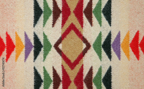 Closeup of Colorful Pattern on an Indian Wool Blanket