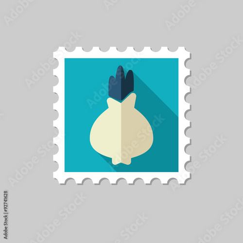 Onion flat stamp with long shadow