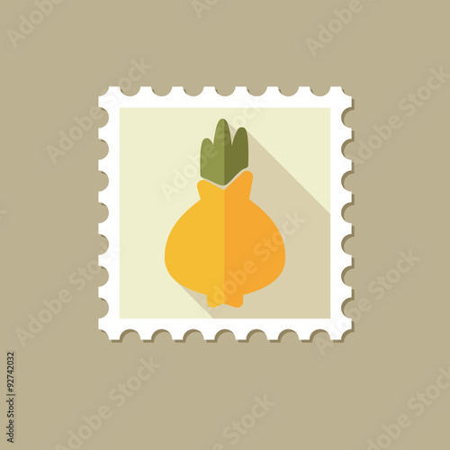 Onion flat stamp with long shadow