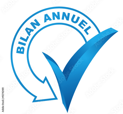 bilan annuel sur symbole validé bleu