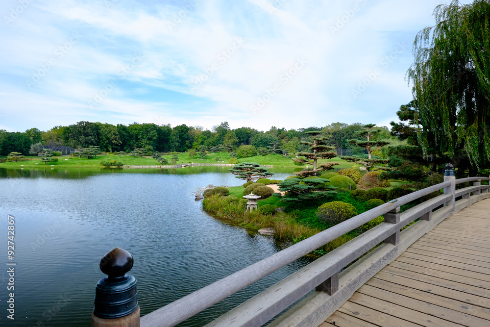 Fototapeta premium Japanese Garden view from bridge