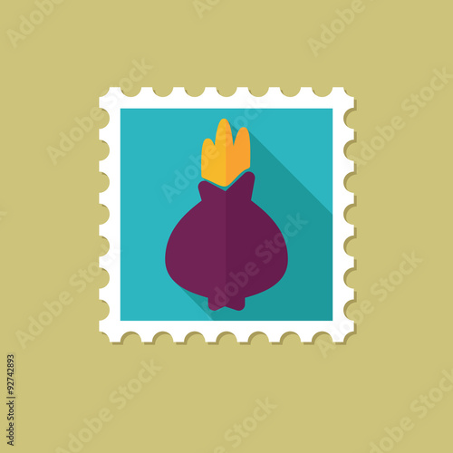 Onion flat stamp with long shadow