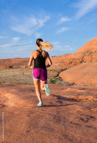 Girl on Desert Sunrise Run © Alysta