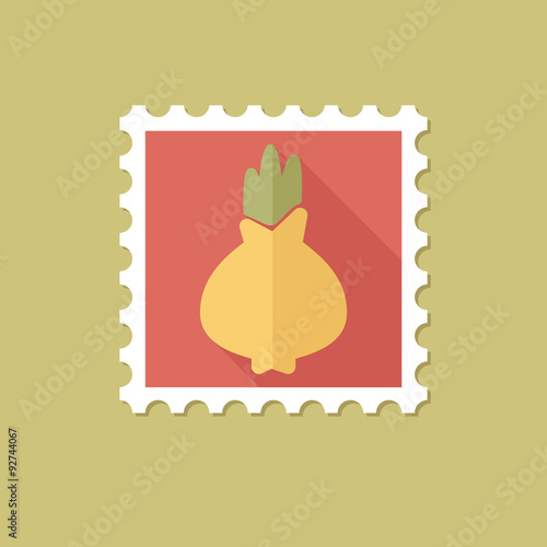 Onion flat stamp with long shadow