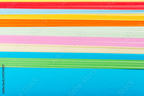 Rainbow colored paper close up