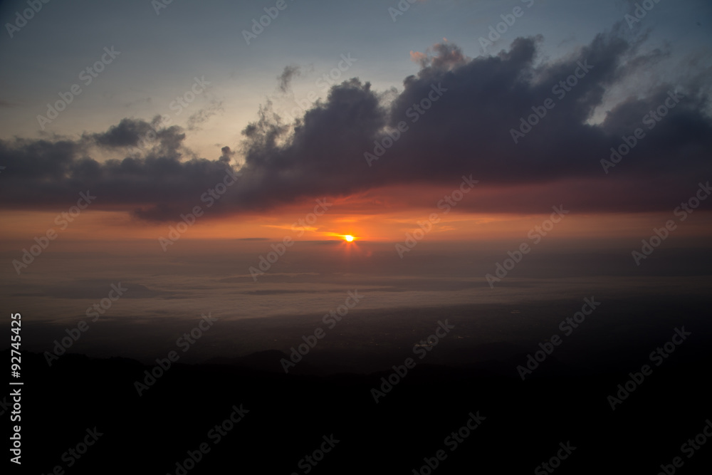 Majestic sunset in the mountains landscape Majestic sunset in the mountains landscape