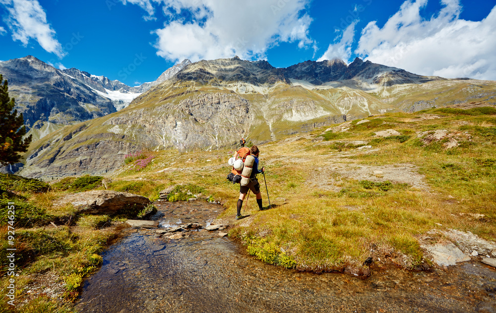 hiker in the mountains