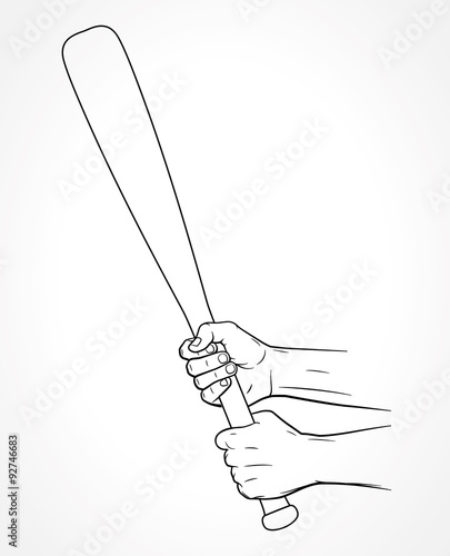 Hands Holding Baseball Bat