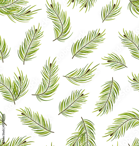 Seamless Pattern with Fir Branches