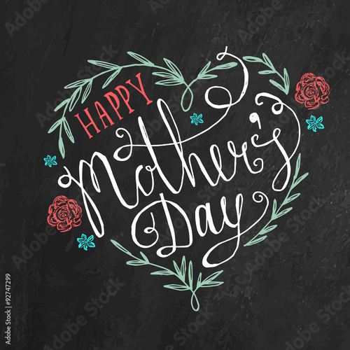 Vintage Happy Mother's Day Lettering Card.