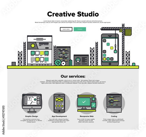 Creative studio flat line web graphics